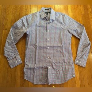 Banana Republic Blue/Red/White Slim Fit Cotton Button Down Long Sleeve, Size S